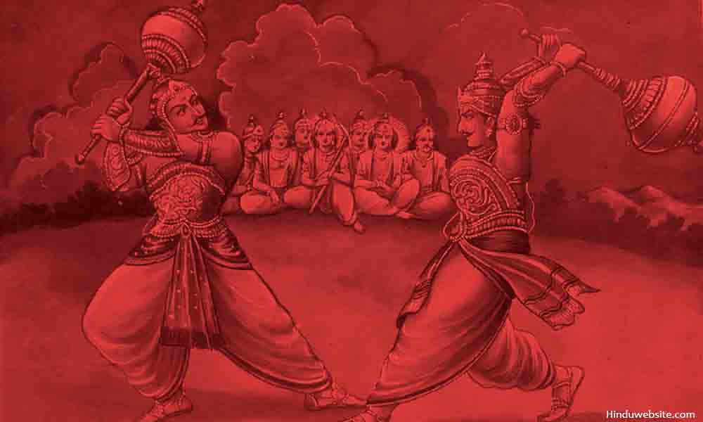 The mace battle of Duryodhana and Bhima