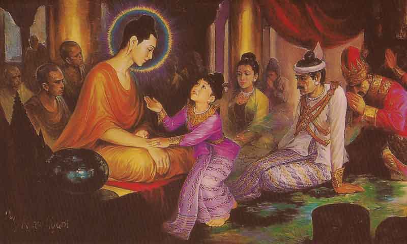 Buddha in Kapilavastu with Rahul
