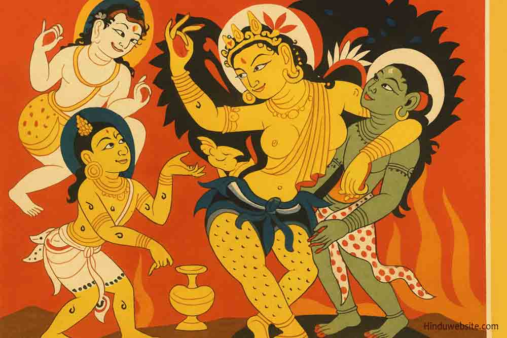 A painting depicting Buddha's miraculous birth
