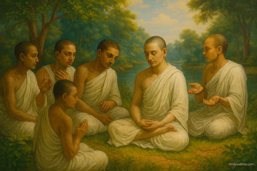 The Buddha with the monks