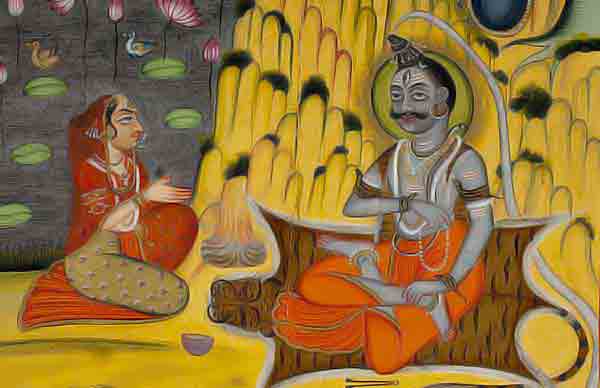 Parvathi worshipping Siva