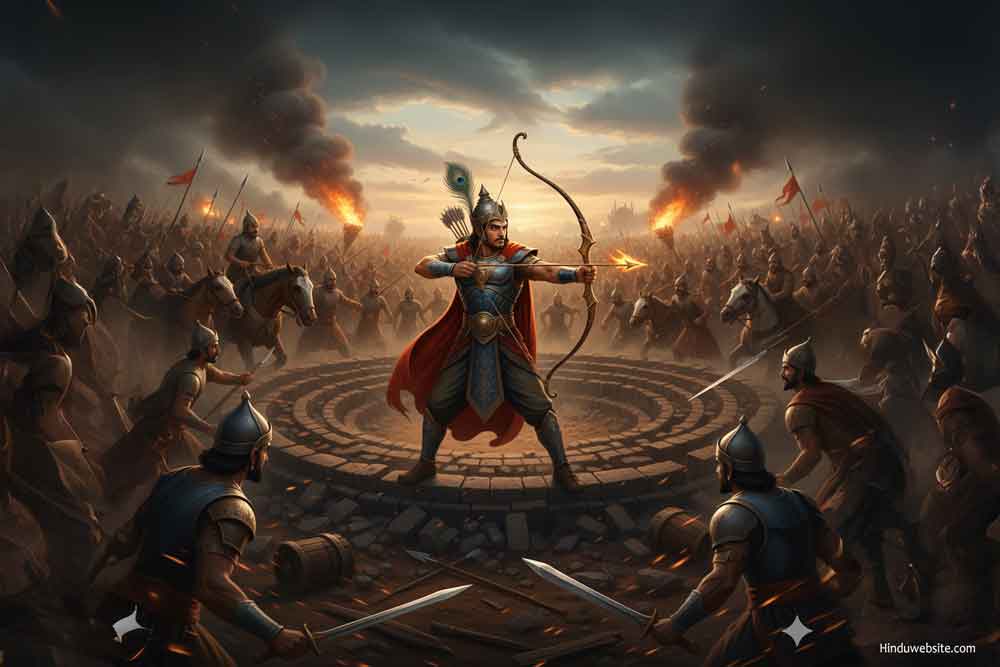 Abhimanyu in the Kurukshetra battlefield