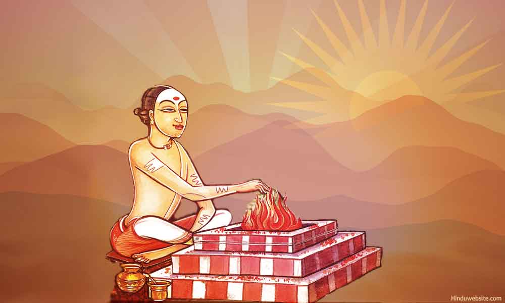A Brahmana performing a sacrifice