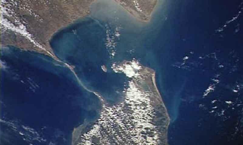 NASA satellite photo of Ram Sethu (Rama's Bridge, mentioned in the Ramayana