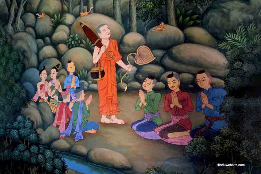 Buddha teaching followers